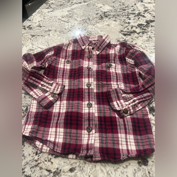 Girls 100% Cotton Duluth Trading Co. button up plaid shirt 4T - Picture 2 of 4